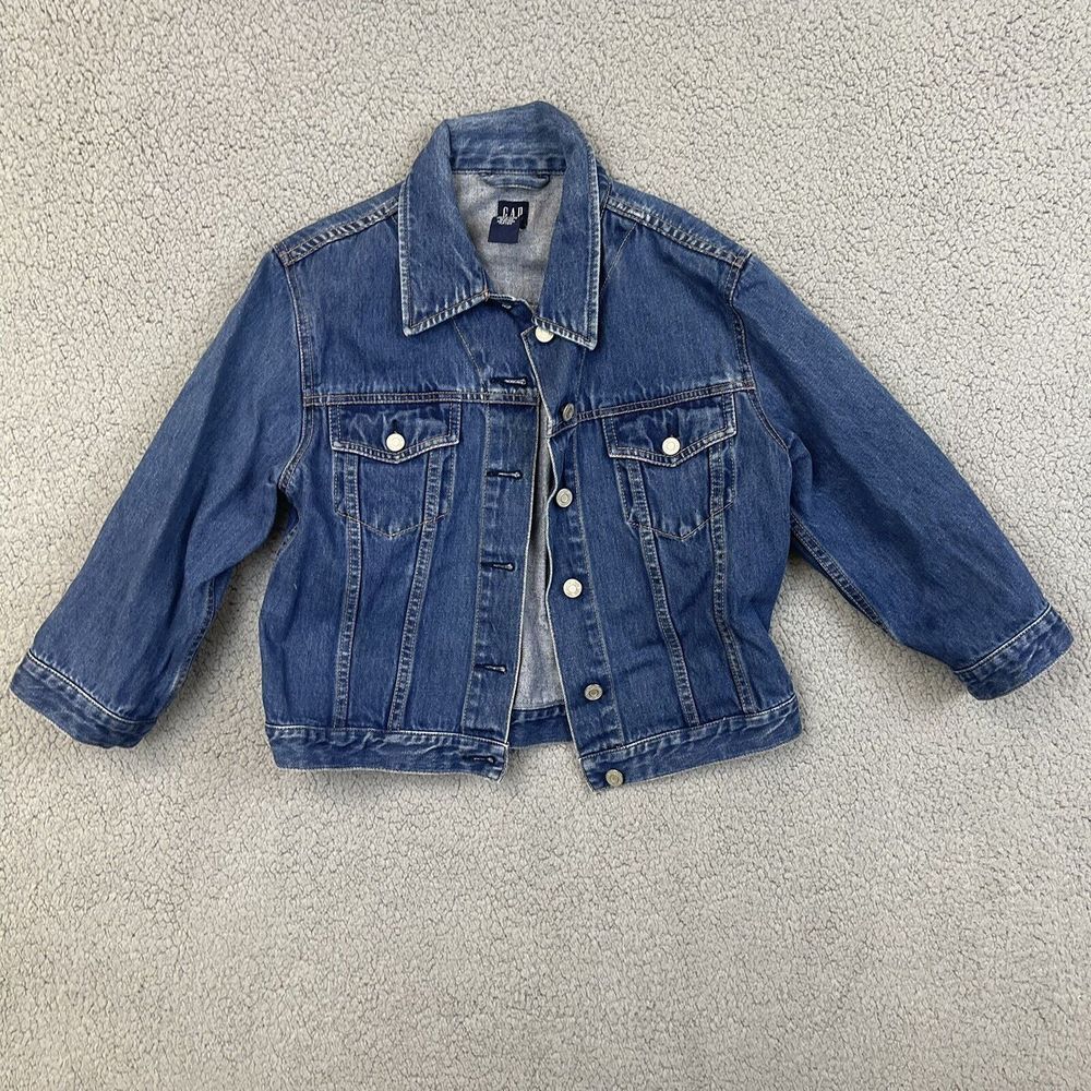 Gap Womens Blue Classic Denim‎ Collared Jean Jacket  Size Med